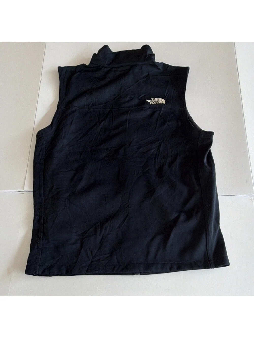 The North Face Men's Navy Solid Full Zip soft shell Vest Zipped Pockets Size S